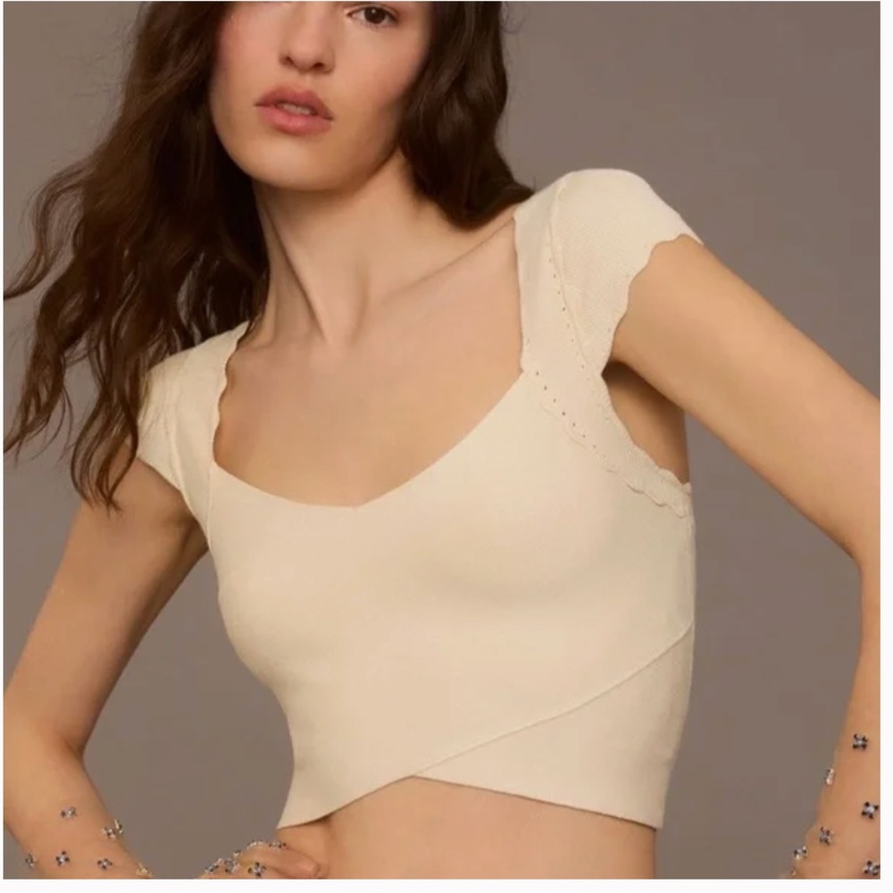 Anthropologie Cropped Sweater Tee - NWT